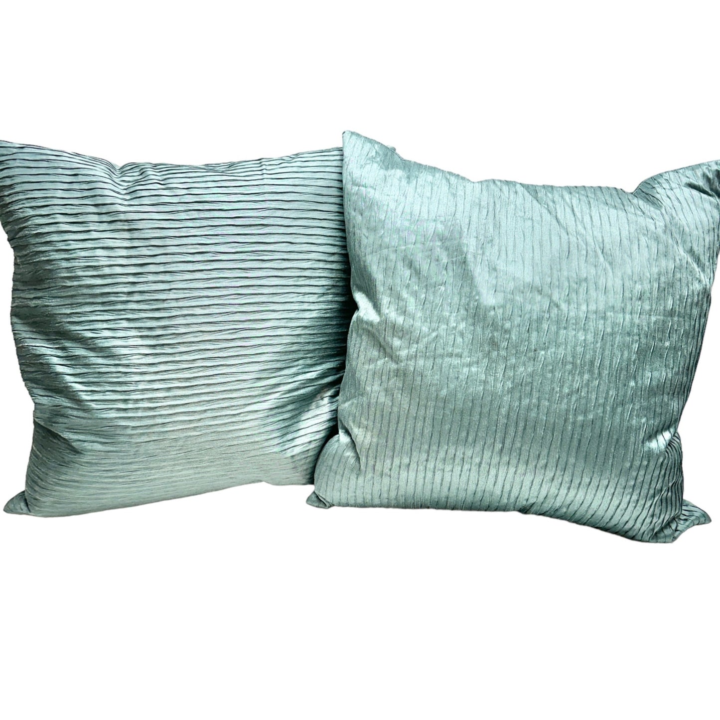 Set Of 2 Decorative Square Throw Pillow Down Hidden Zipper Aqua Blue 18x18