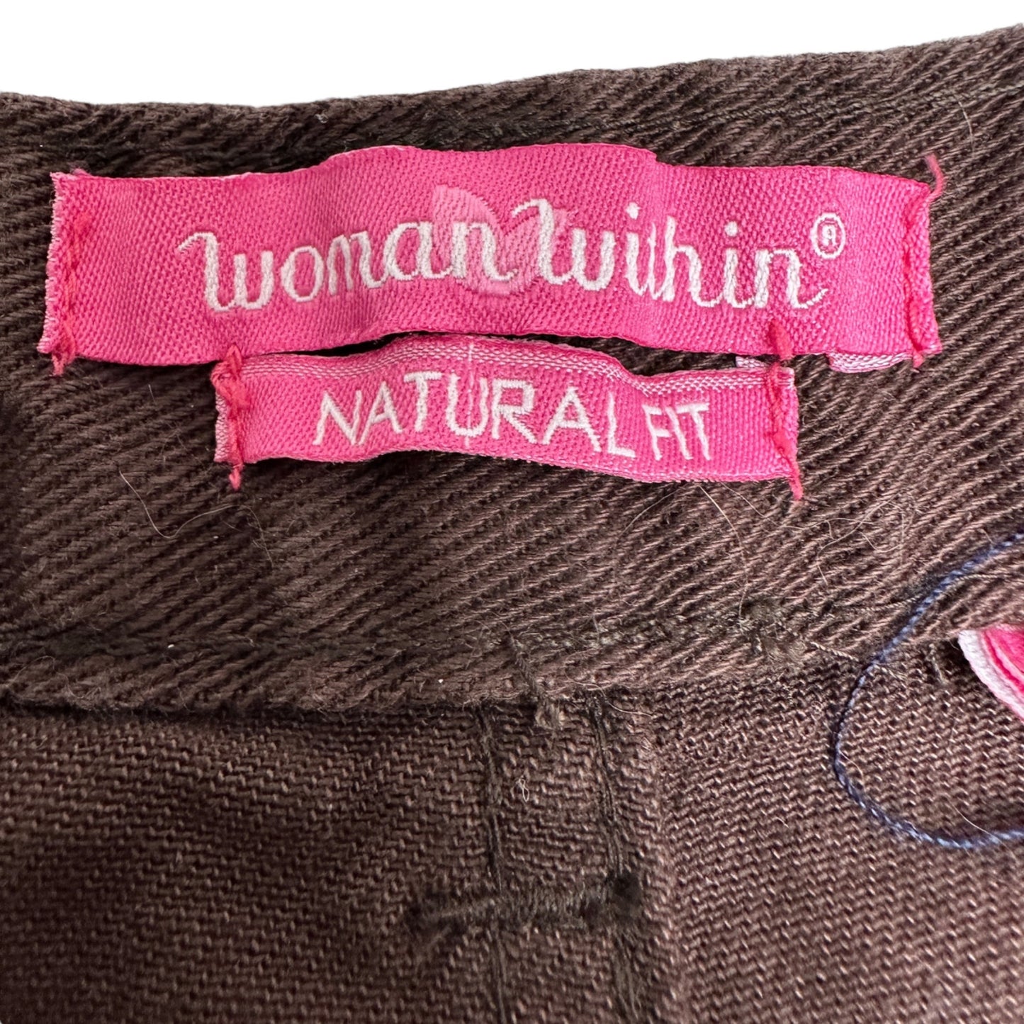 Woman Within Jeans Womens 24T Brown Natural Fit 5 Pocket