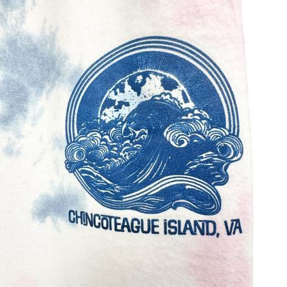 Ocean Drive Jogger Sweatpants S Chincoteague Island VA Tie-Dye White Pink Blue