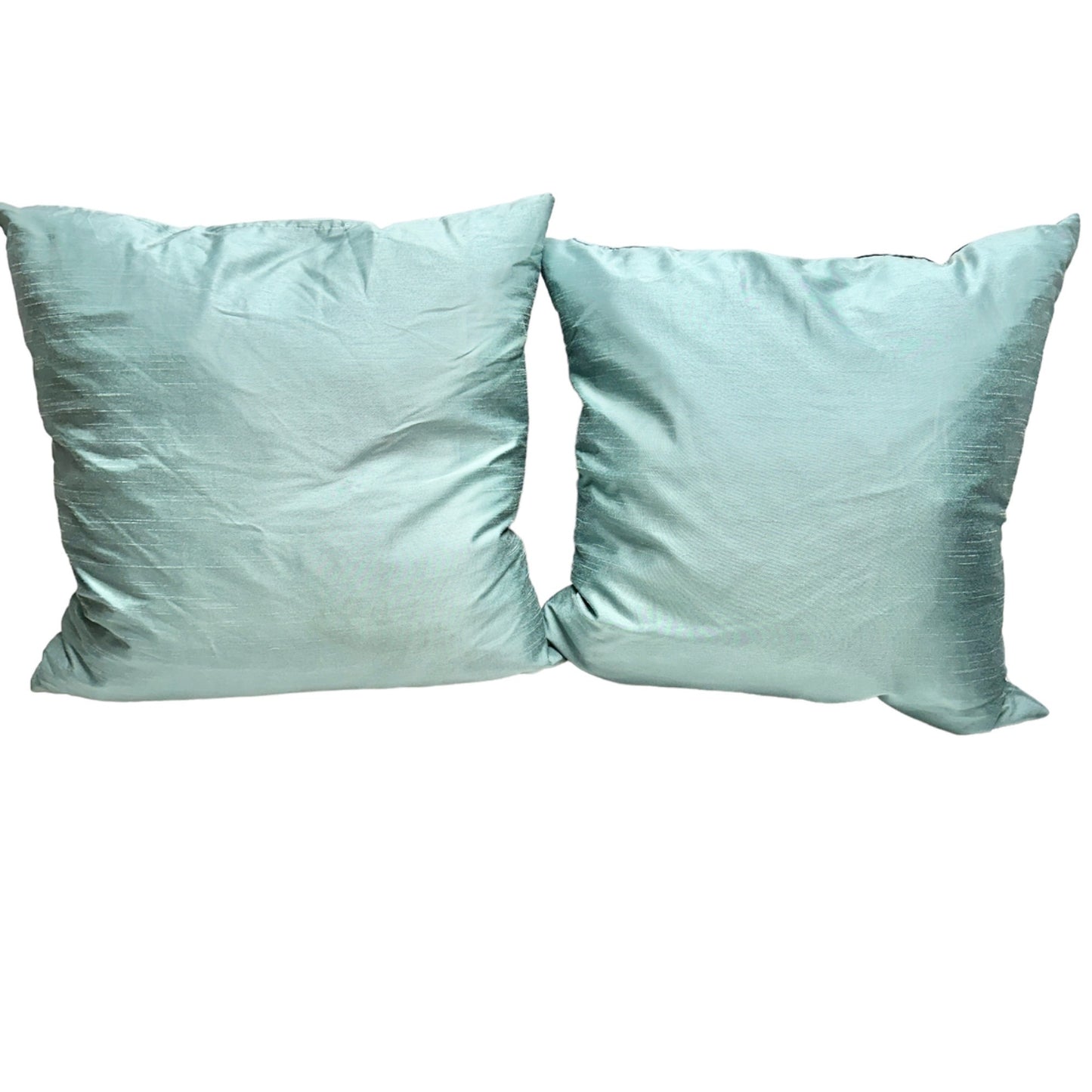 Set Of 2 Decorative Square Throw Pillow Down Hidden Zipper Aqua Blue 18x18