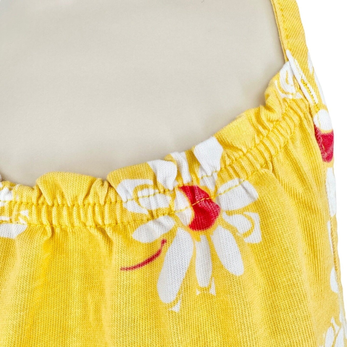 Hanna Andersson Girls Size 5 Sun Dress Yellow White Flowers Crossover Straps