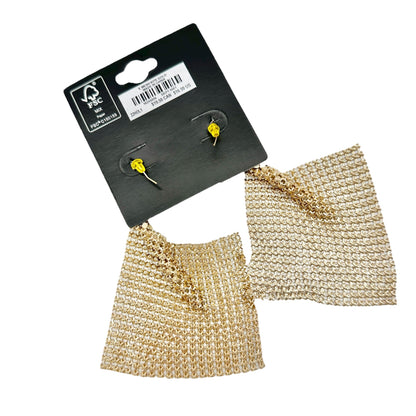 Torrid Gold Mesh Kite Earrings with Fishhook Backs Shimmer Lightweight NEW