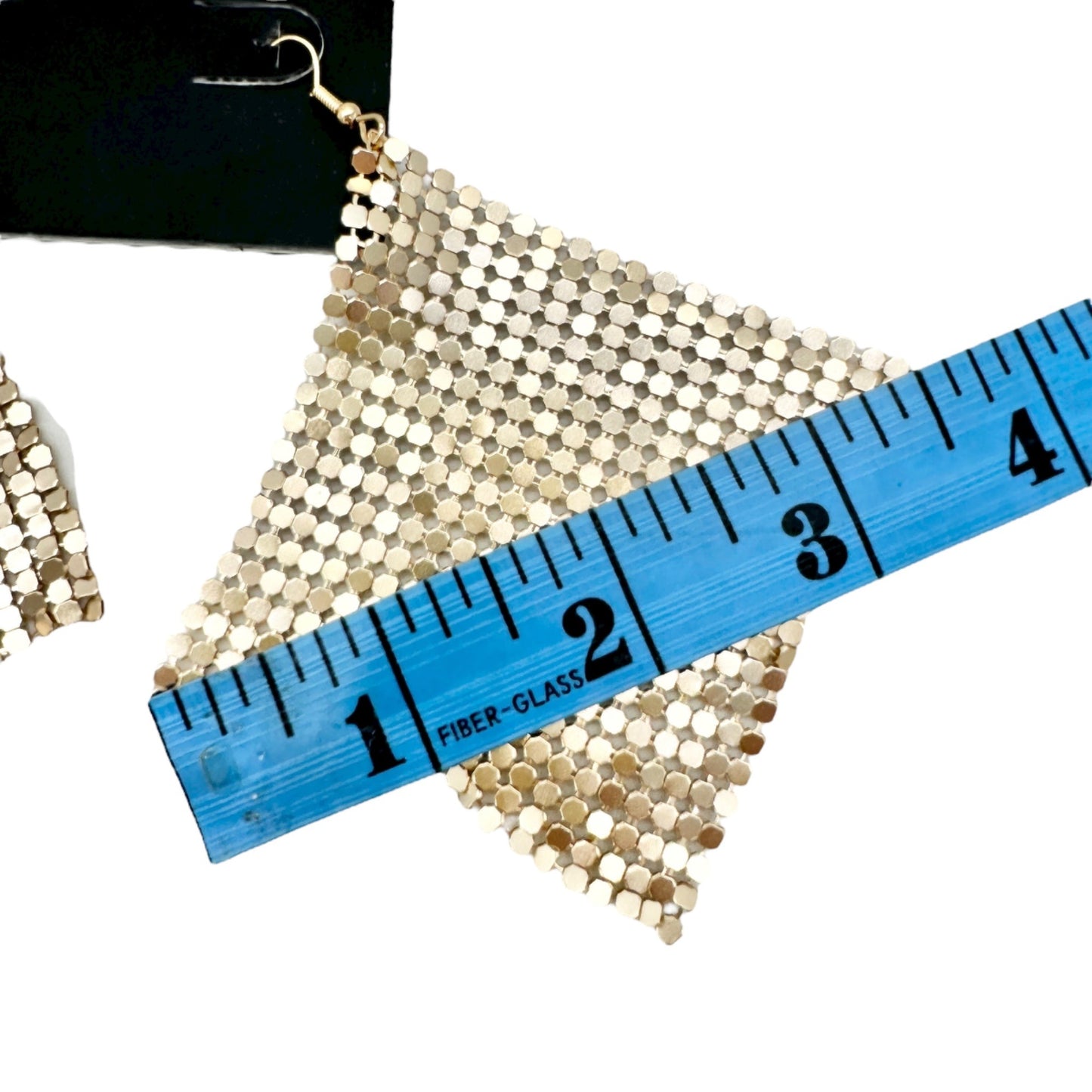 Torrid Gold Mesh Kite Earrings with Fishhook Backs Shimmer Lightweight NEW