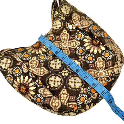 Vera Bradley Quilted Cotton Shoulder Bag Vintage Canyon Brown Print Pockets