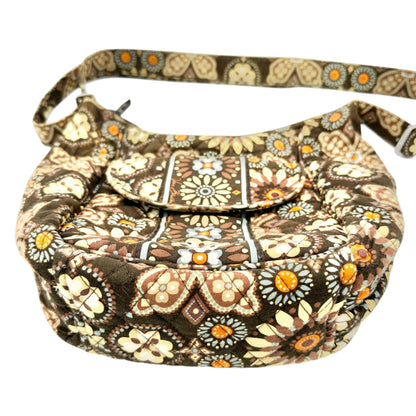 Vera Bradley Quilted Cotton Shoulder Bag Vintage Canyon Brown Print Pockets