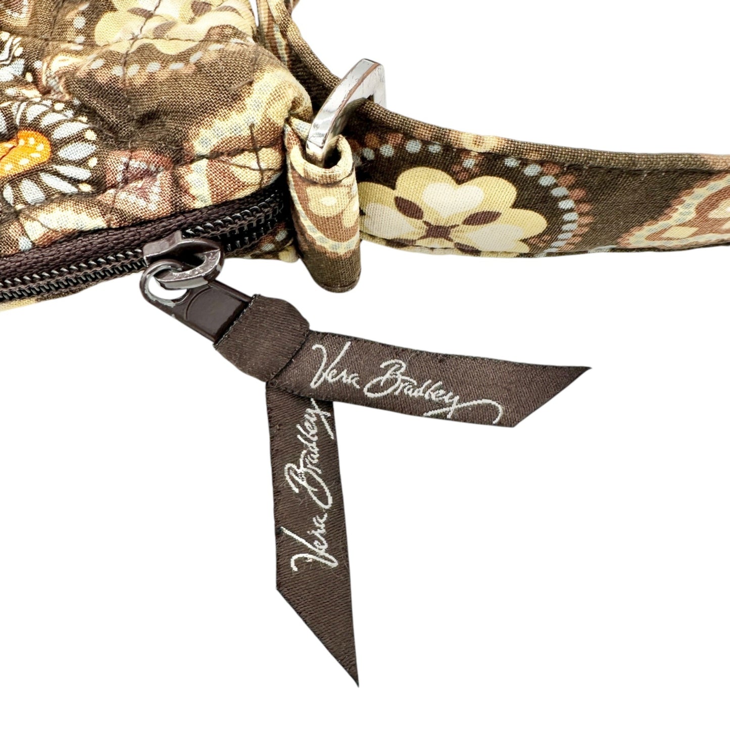 Vera Bradley Quilted Cotton Shoulder Bag Vintage Canyon Brown Print Pockets