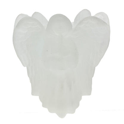 Enesco Glass Angels Candle Holder Frosted Votive 3 sided 4 x 4 x 4 in Box