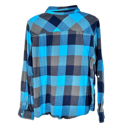 Basic Editions Set of 2 Flannel Shirts Men's XL Red and Blue Button Front LS