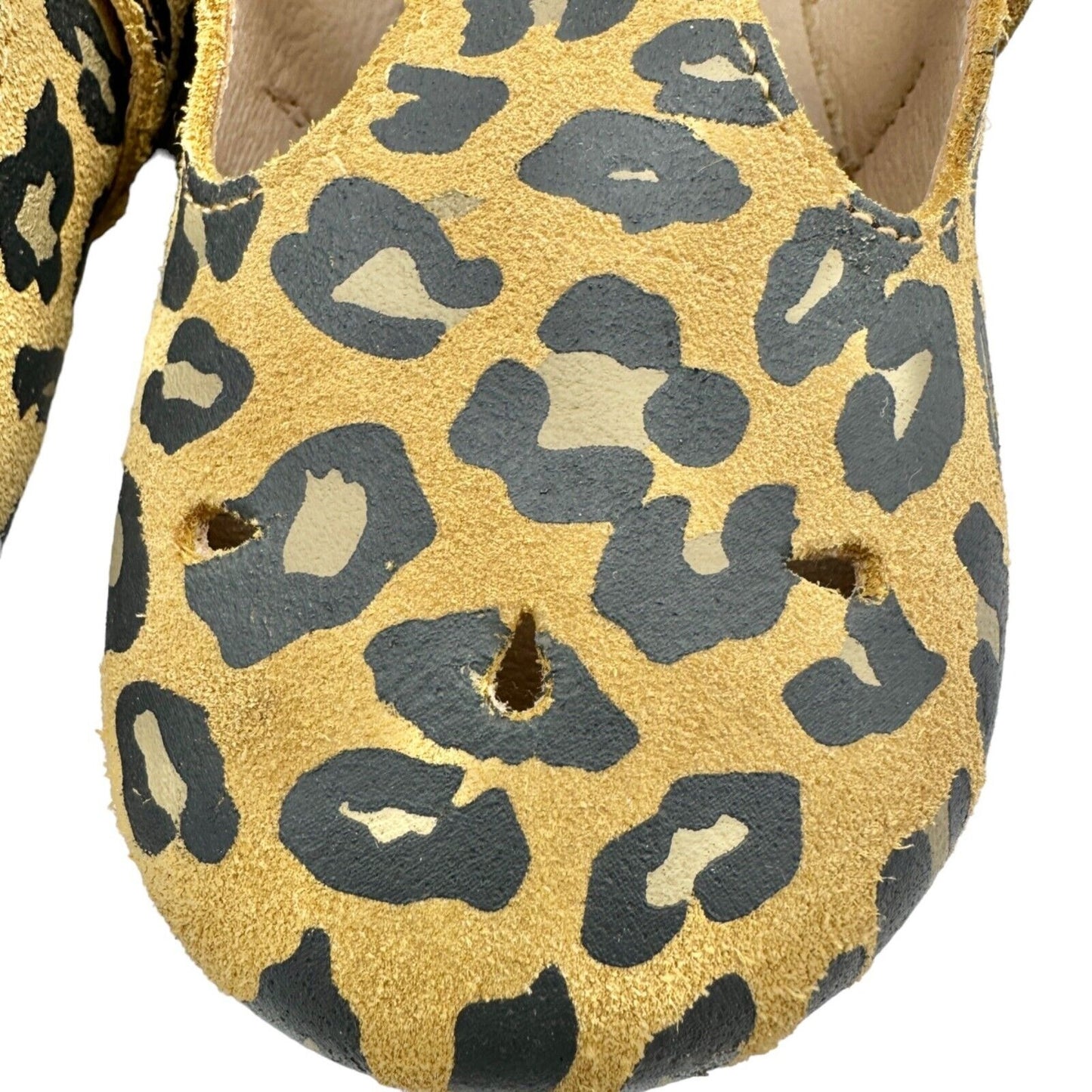 Monkey Feet Kids 3-4Y Shoes Leopard Print Slip On EUC