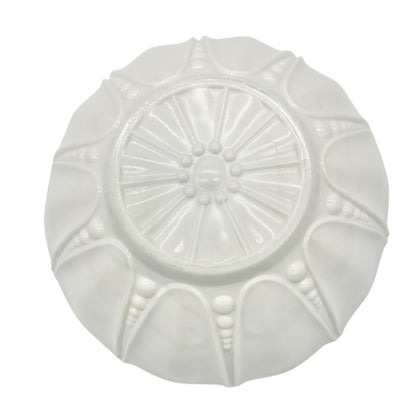 Ceramic Scalloped Edge Serving Bowl  10 Inch Dia  Dual Tone Peach & White Finish