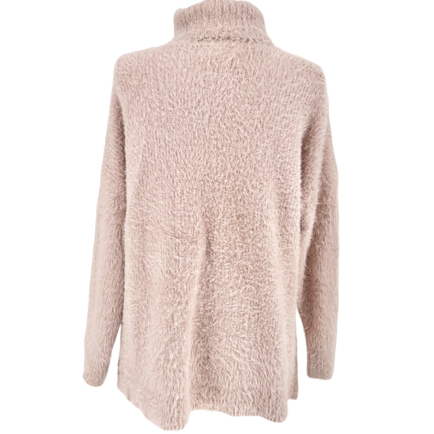 Denise Bidot X Sonoma Fuzzy Knit Turtleneck Sweater 1X Blush Pink Cozy