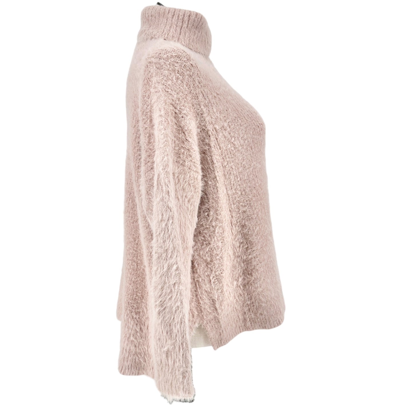 Denise Bidot X Sonoma Fuzzy Knit Turtleneck Sweater 1X Blush Pink Cozy
