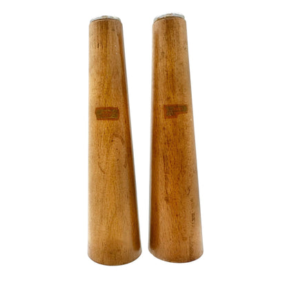 Vintage Mid-Century Modern Simple Elegant Teak Salt and Pepper Shakers 6.5"