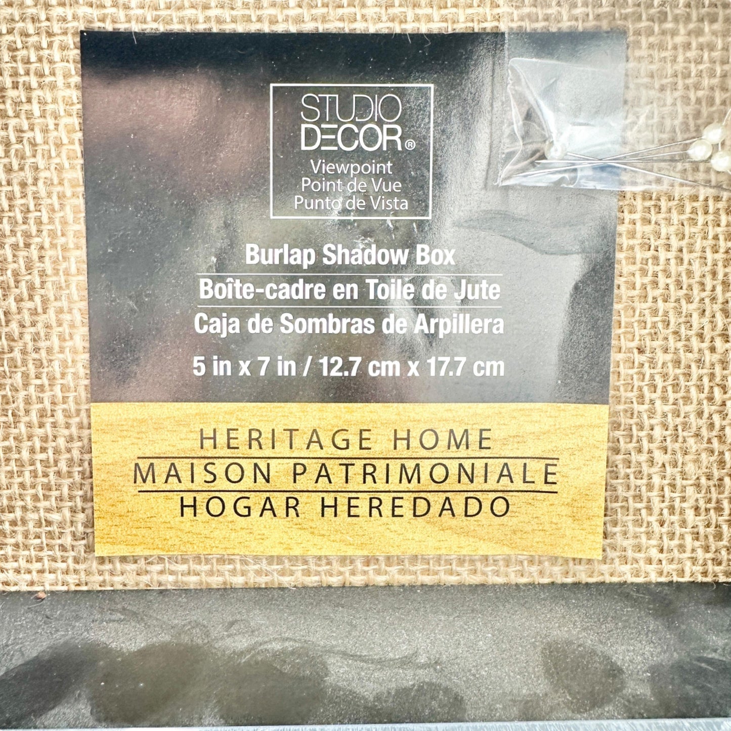 Set Of 2 Studio Decor Burlap Shadow Boxes 5" X 7" Heritage Home Wall Display