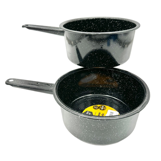 Granite Wear Saucepan Casserole 2 Qt 1.9 L Black Speckled Set of 2