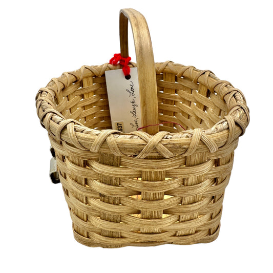 Handmade Basket Live Laugh Love Metal Accents Wood Base and Handle Small Cute