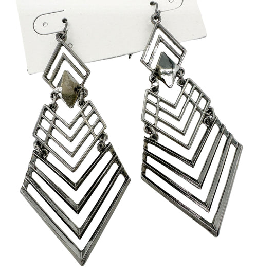 Lane Bryant Geometric Silver-Tone Drop Earrings NWT