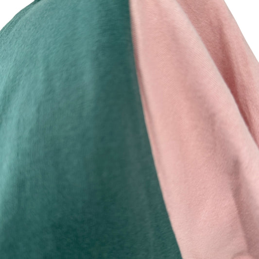 Roolee Nursing Dress Womens Size 3XL Green Pink SS Cotton Side Zippers Access