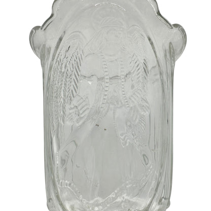 Pair Of Vintage Angel Embossed Glass Tulip Votive Holders For Candlesticks 5"H