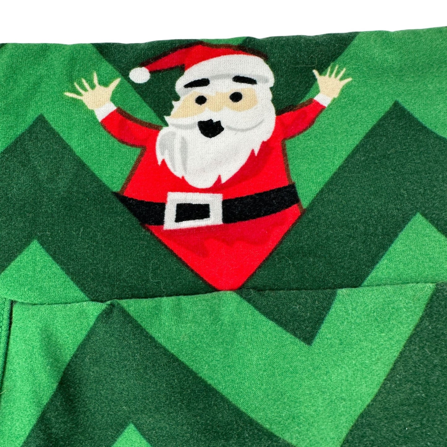 LuLaRoe Womens Tall & Curvy Holiday Leggings Green Chevron Santa Print