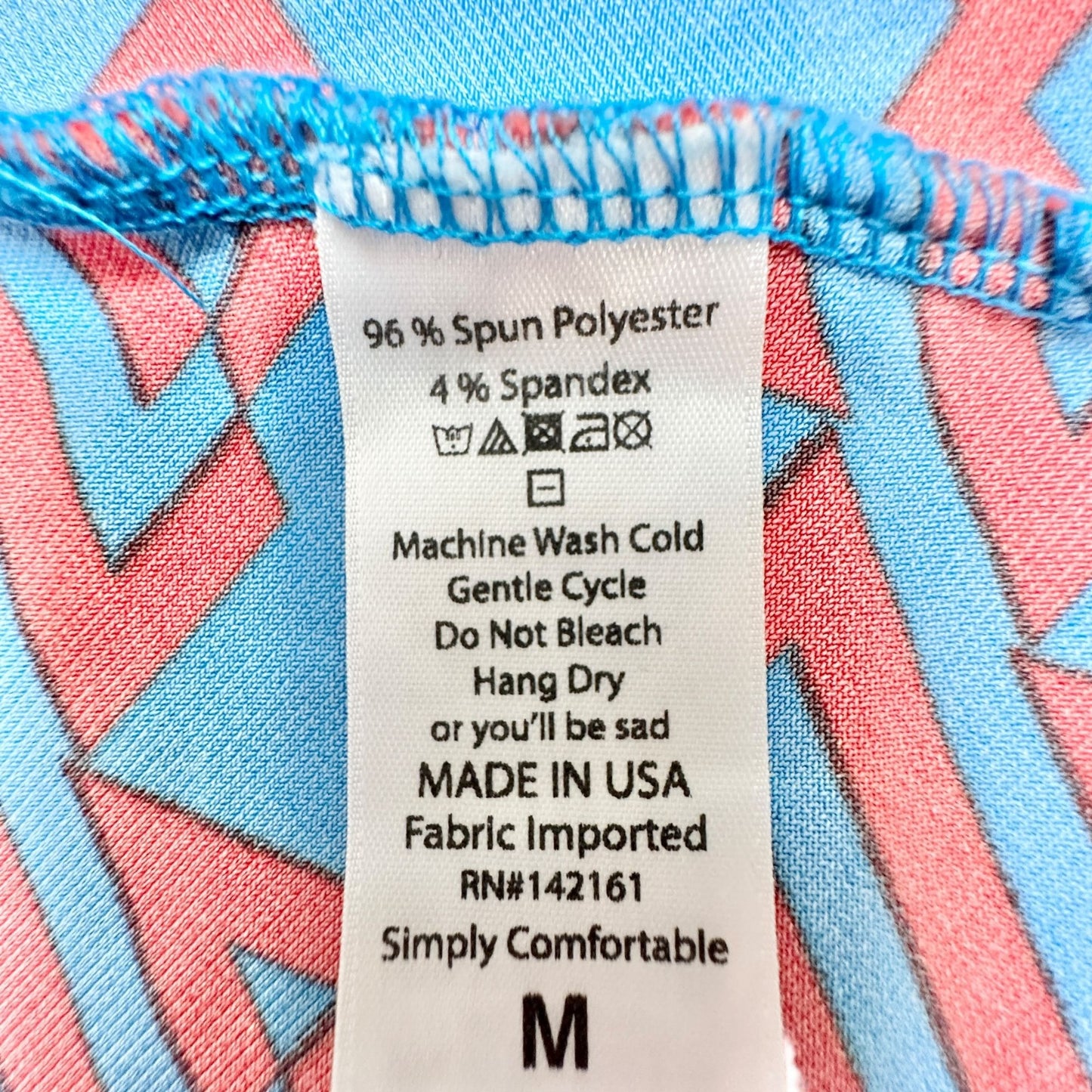 LuLaRoe Azure Skirt Womens M Blue and Red Geometric Print Fun Sassy Comfortable