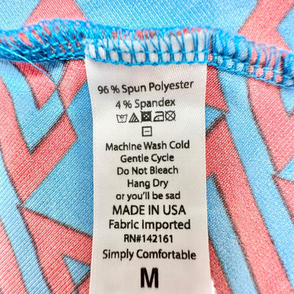 LuLaRoe Azure Skirt Womens M Blue and Red Geometric Print Fun Sassy Comfortable