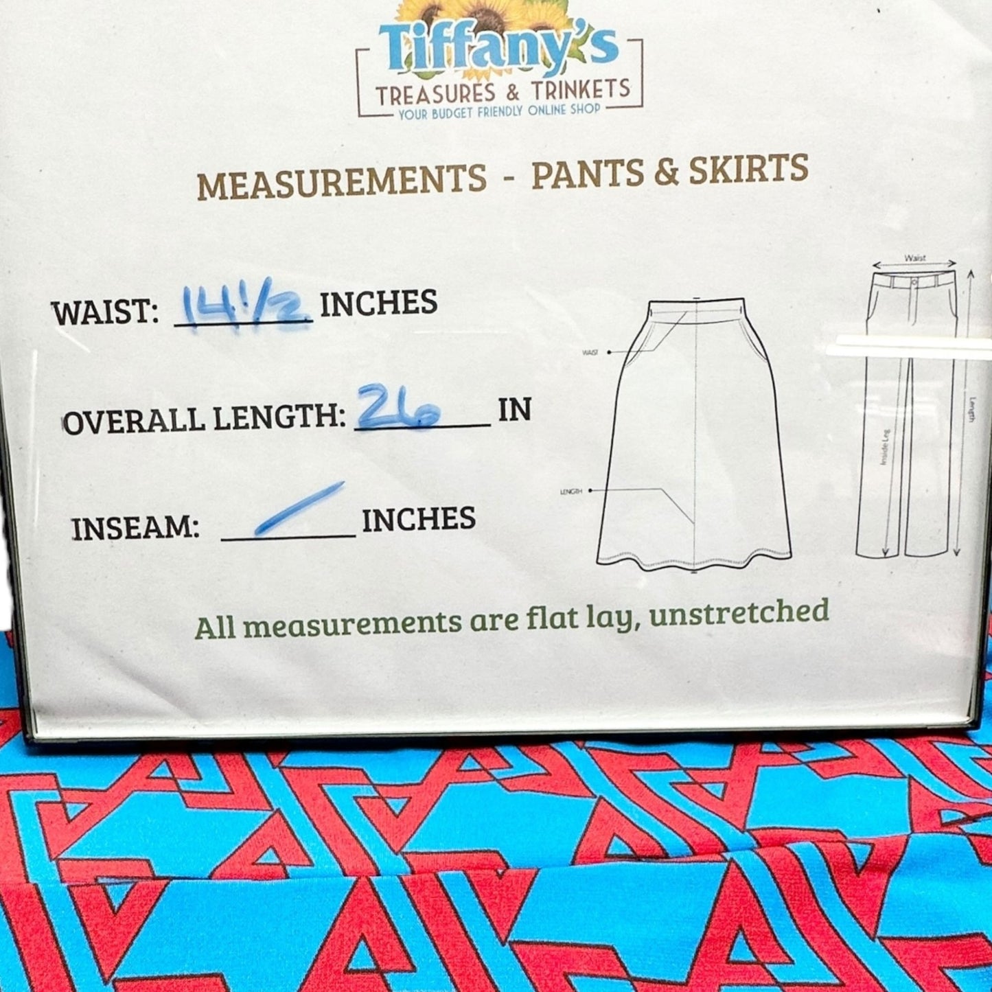 LuLaRoe Azure Skirt Womens M Blue and Red Geometric Print Fun Sassy Comfortable