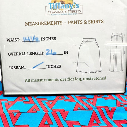 LuLaRoe Azure Skirt Womens M Blue and Red Geometric Print Fun Sassy Comfortable