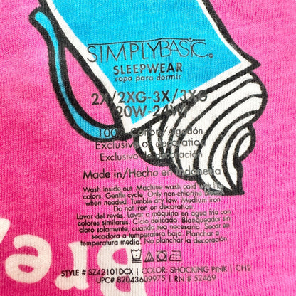 Simply Basic Sleepwear Nightshirt Womens 2X/3X Pink Morning Brew Themed Design