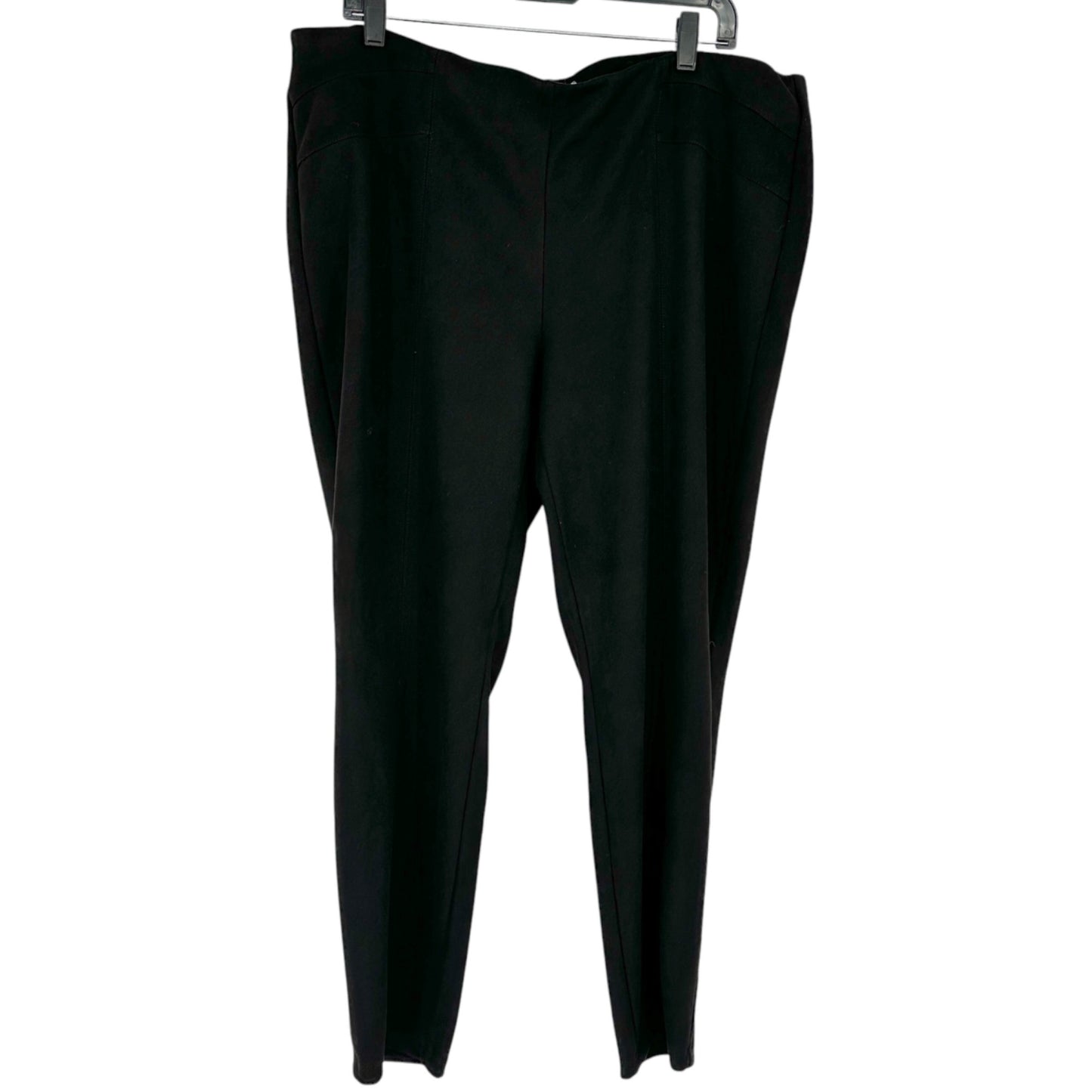 Retrology Pull On Pants Womens 2X Black With Panel Detail Stretchy Fit Comfy