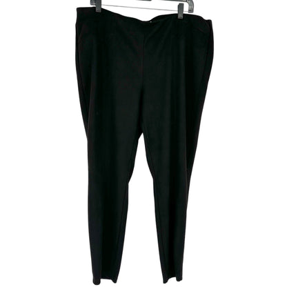 Retrology Pull On Pants Womens 2X Black With Panel Detail Stretchy Fit Comfy