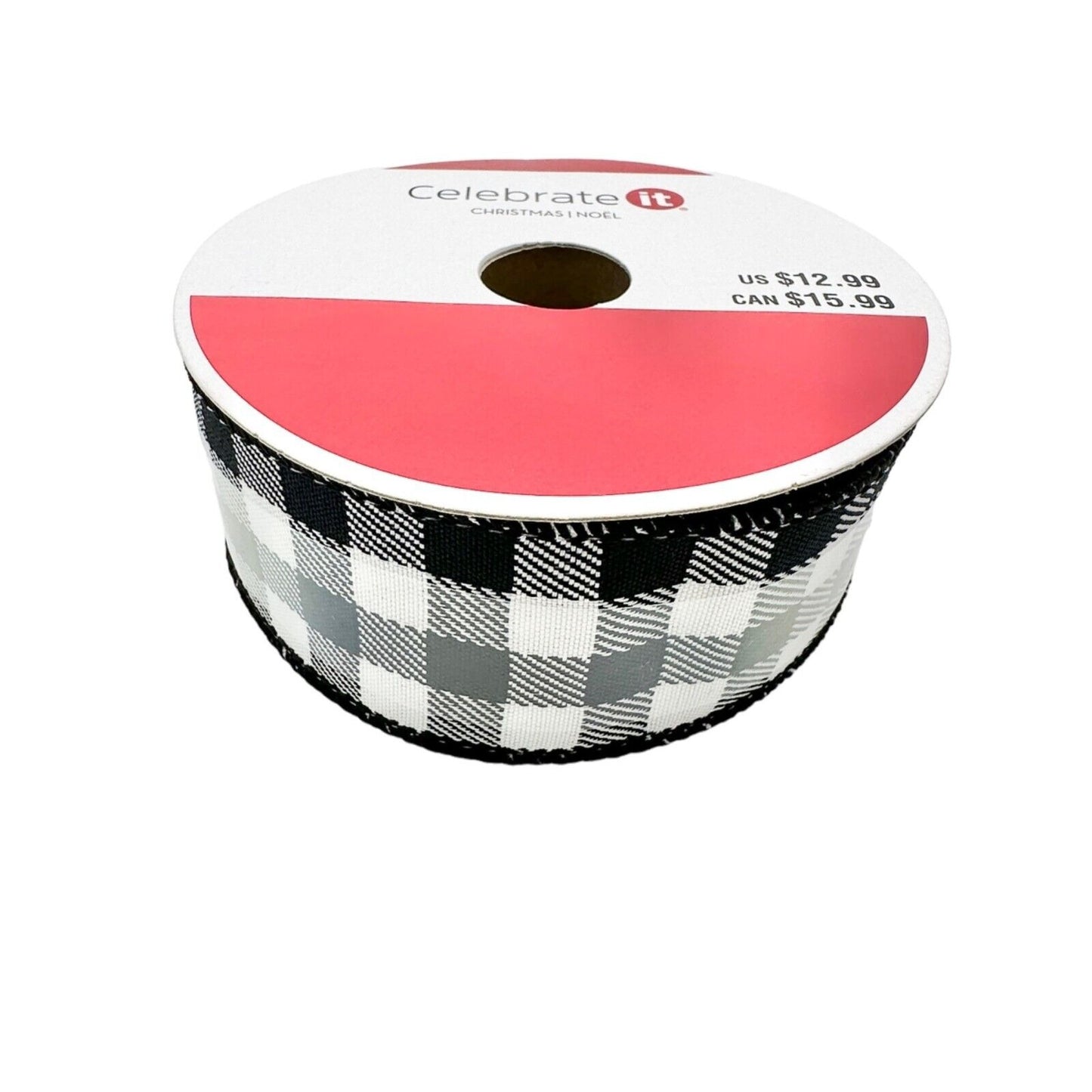 Ashland Tree Skirt 48 In Black White Plaid w/5 rolls of Celebrate It Ribbon NEW