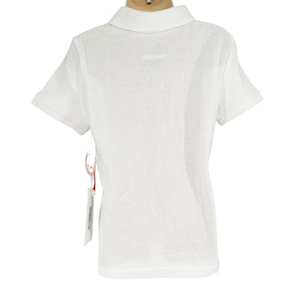 Wonder Nation Girls Uniform Short Sleeve Polo-style White XS Tagless Comfort NEW