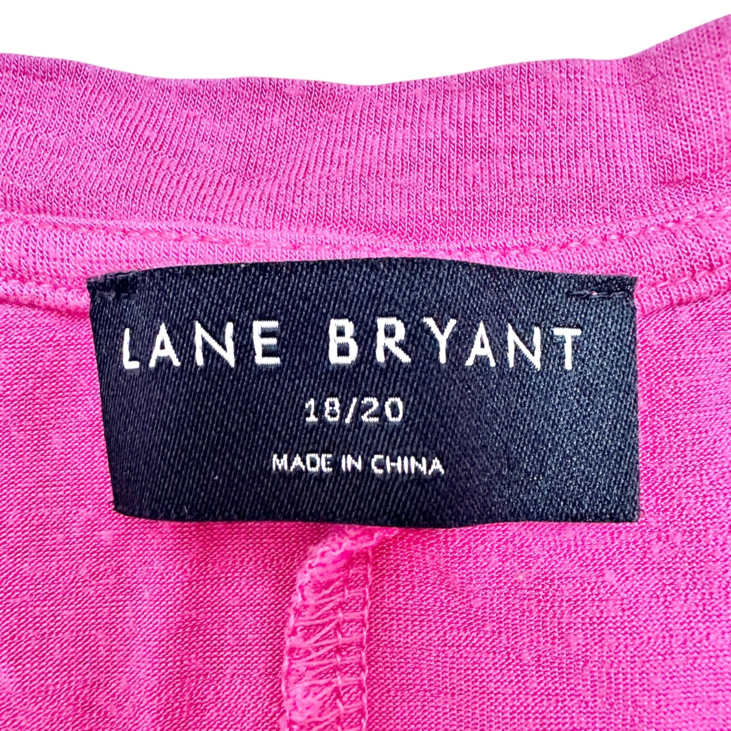Lane Bryant Tunic Top Womens 18/20 Pink V-neck with Ruched Sleeves Rayon Blend