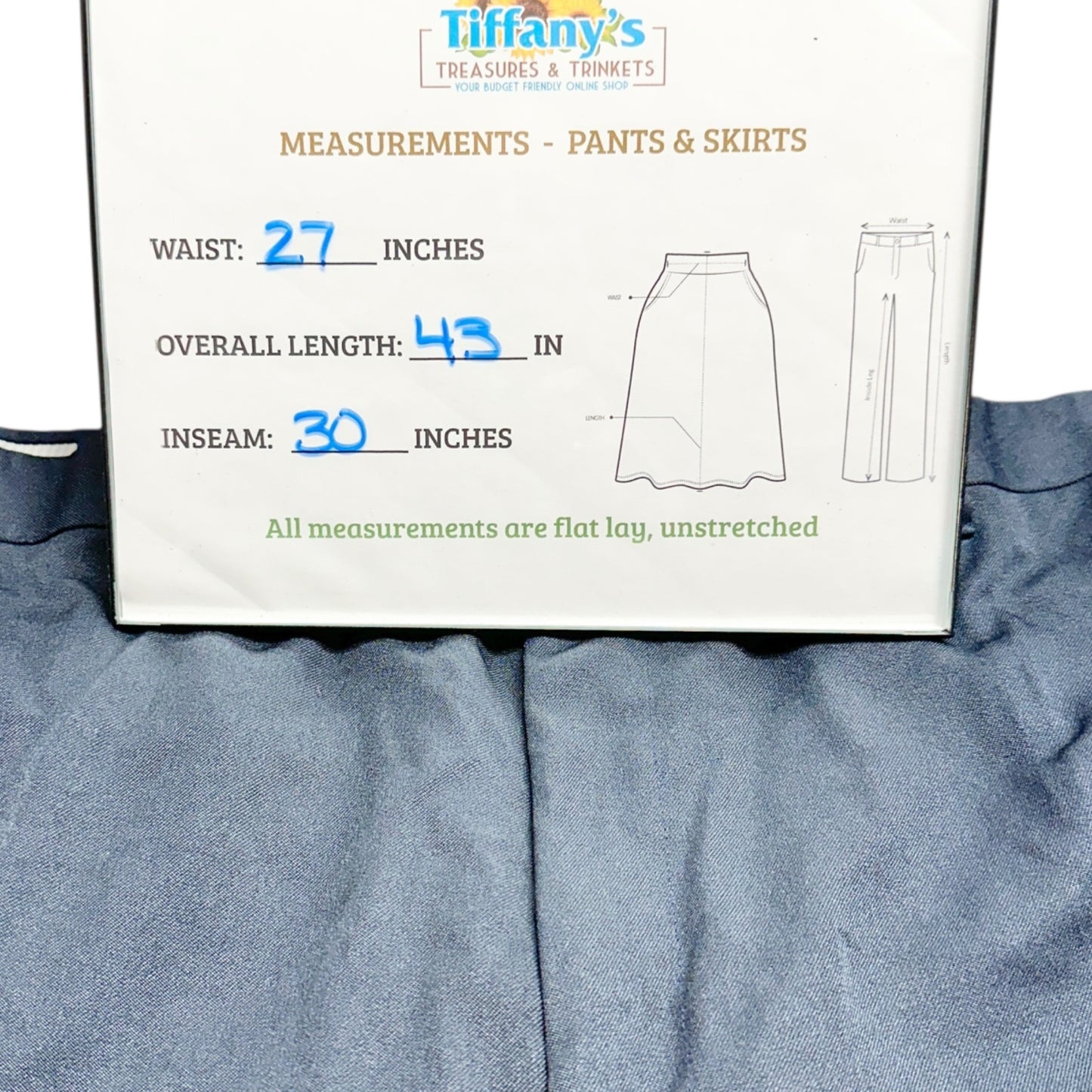 Harbor Bay Mens Dress Pants 56/30 Navy Blue Polyester Classic Fit Flat Front