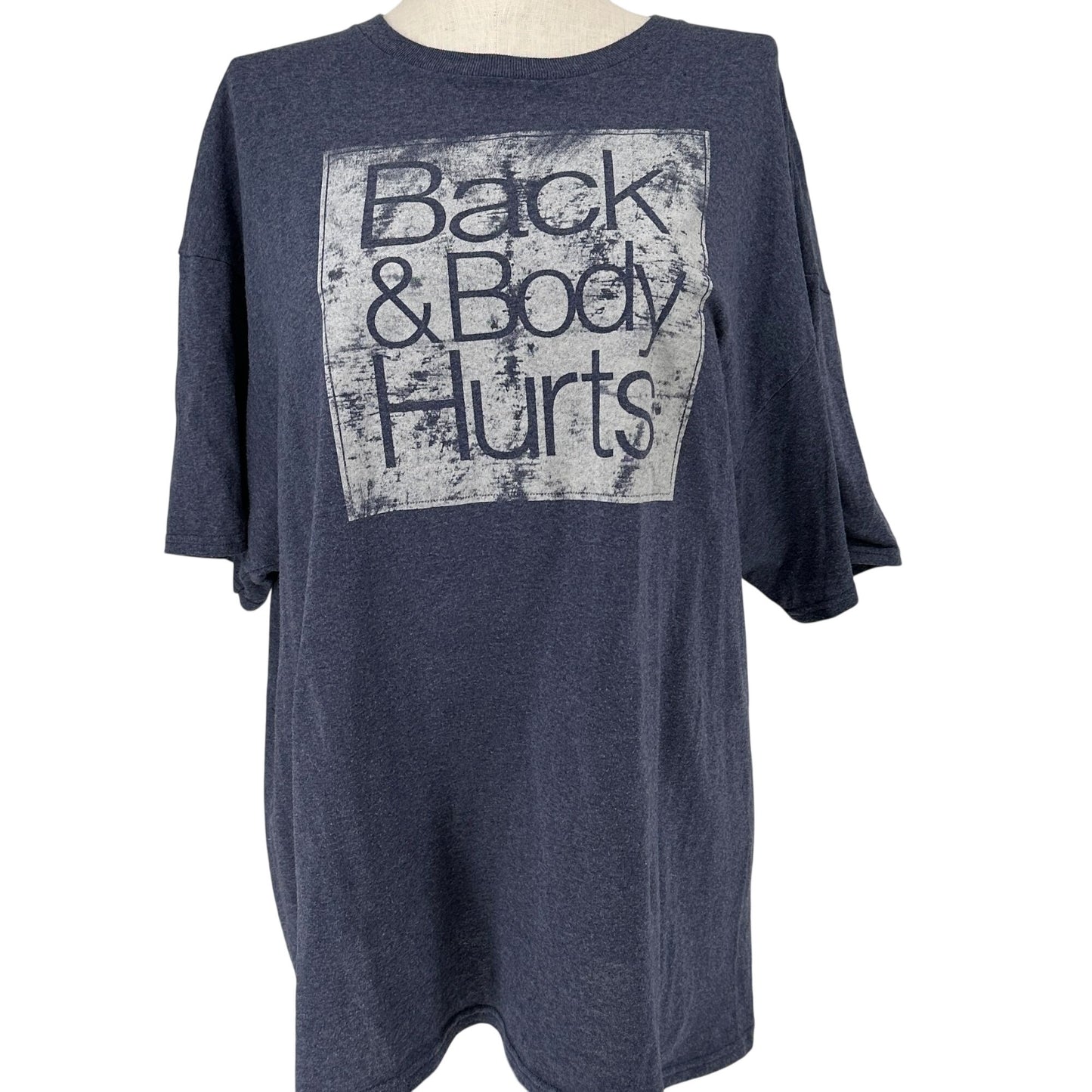 Back and Body Hurts Graphic Tee 2XL Blue Cotton Blend Delta Pro Weight Unisex