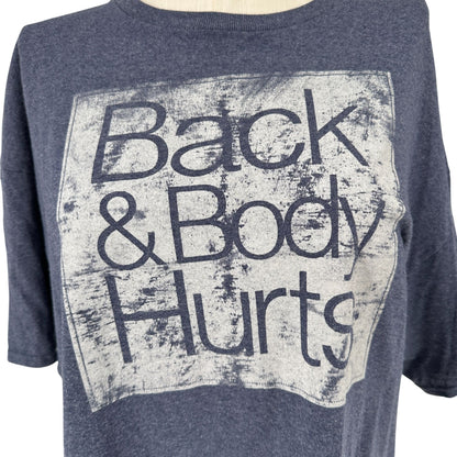 Back and Body Hurts Graphic Tee 2XL Blue Cotton Blend Delta Pro Weight Unisex