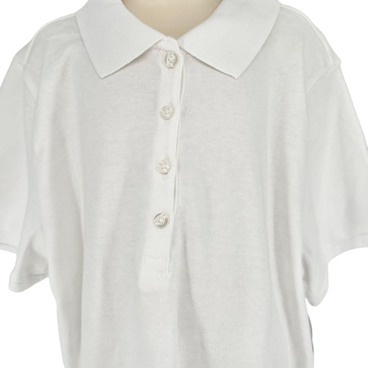 Wonder Nation Girls Uniform Short Sleeve Polo-style White XL Tagless Comfort NEW