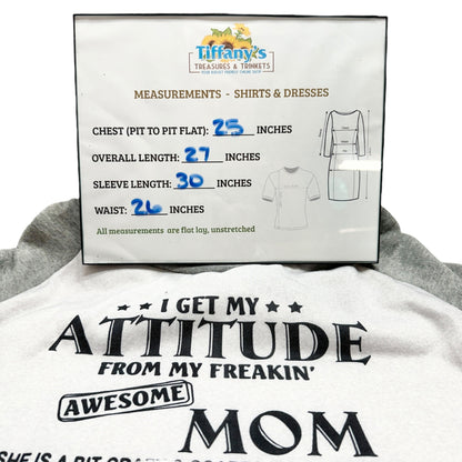 JustFashionNow Hooded Sweatshirt Womens 3XL "I Get My Attitude From My Mom" LS