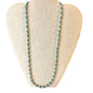 Handcrafted Bead Necklace Teal & Silver Beads Simple Classic Long Beautiful NEW