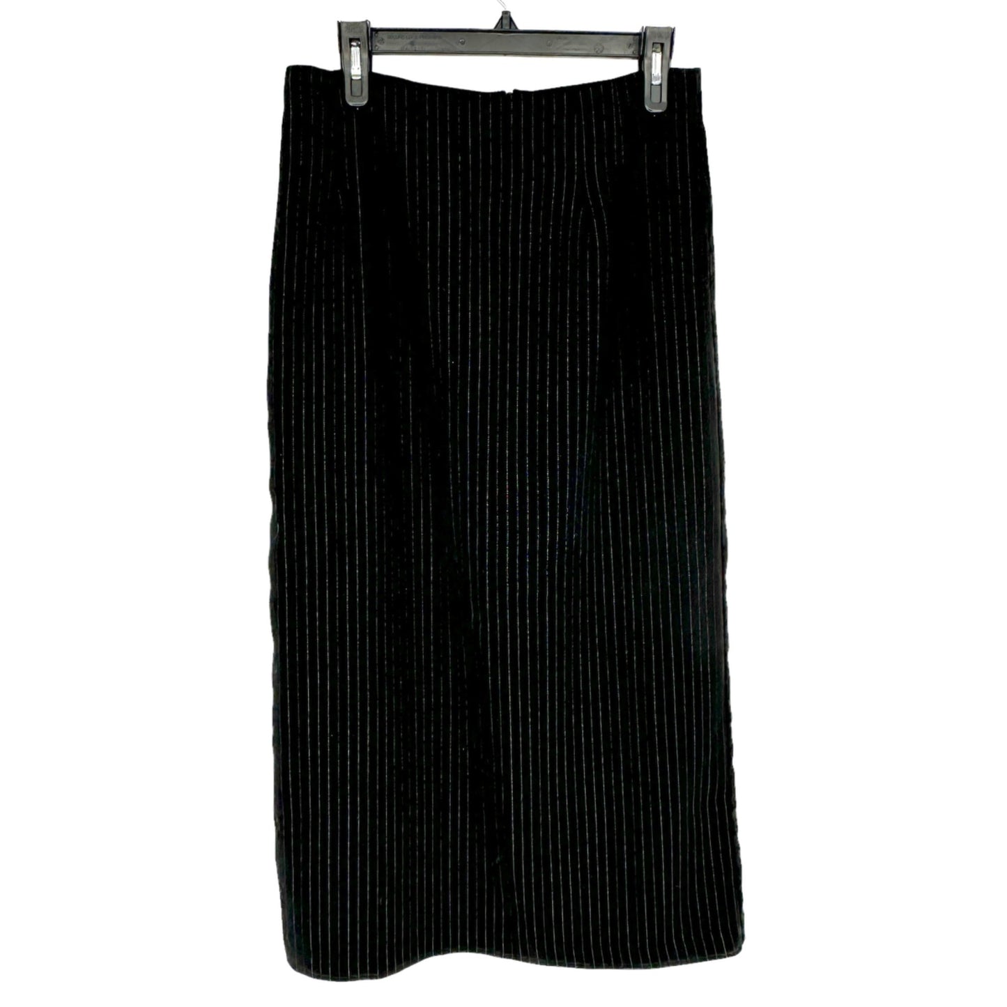 Briggs Pencil Skirt Womens 12 Black Pinstripe Back Zip Closure