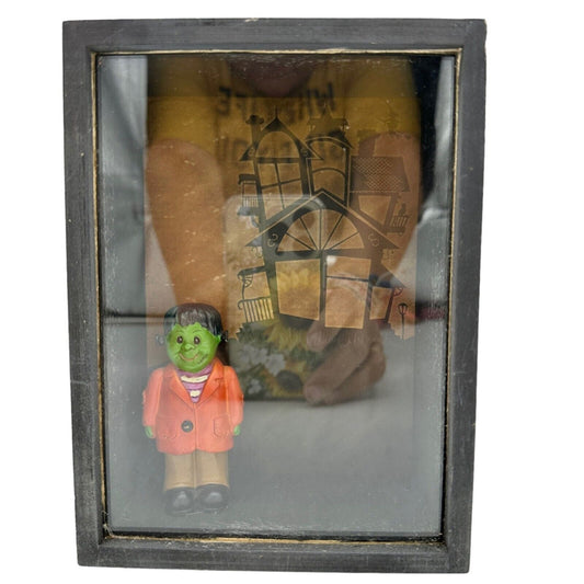 Halloween Handmade Shadow Box 7.5 x 5.5 x 3 in Black Frankenstein