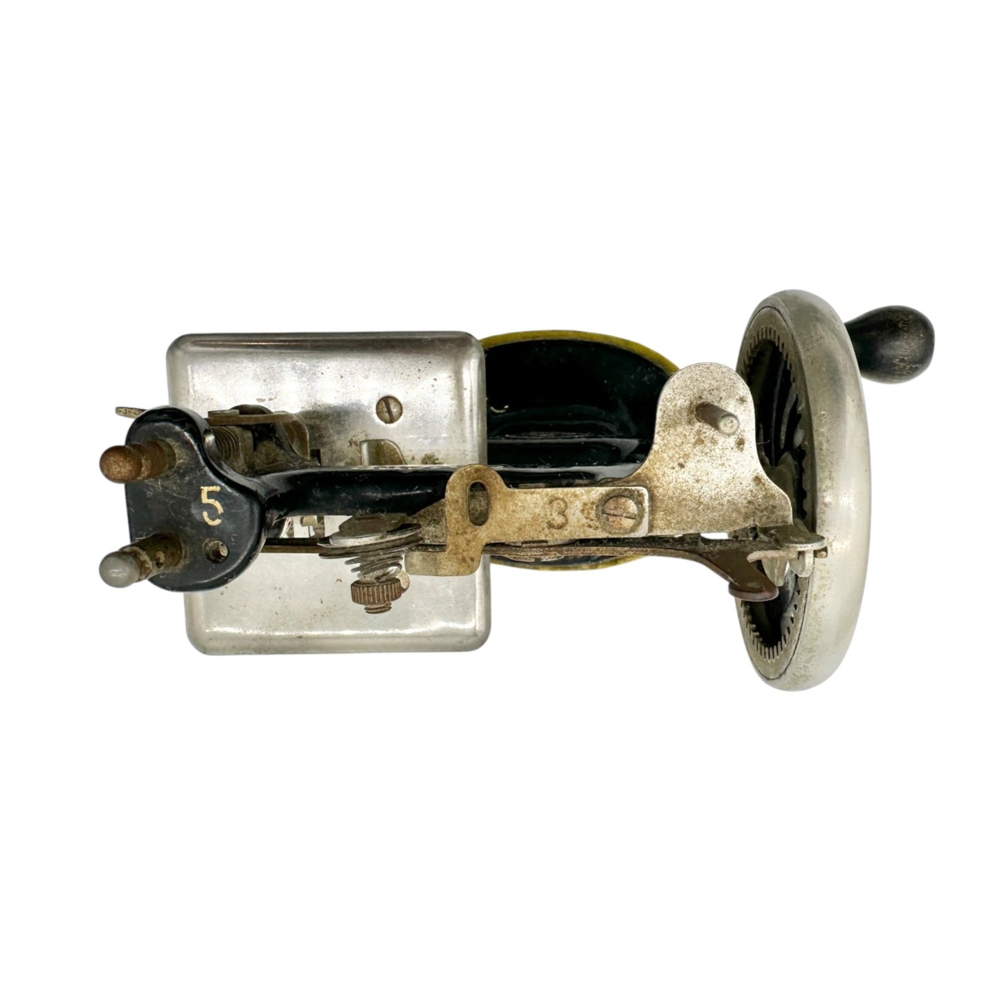 Antique Toy Singer Miniature Hand Crank Sewing Machine Circa 1920s Black 7”H 6”W