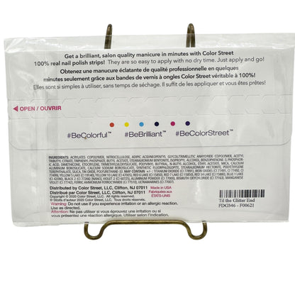 Color Street TIL THE GLITTER END Real Nail Polish Strips 16 Count Made In USA