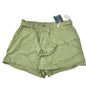 Democracy Belted Shorts Womens 22W High Rise Linen Blend Green Casual Summer