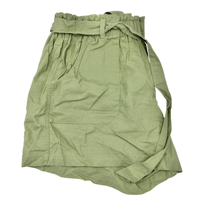 Democracy Belted Shorts Womens 22W High Rise Linen Blend Green Casual Summer
