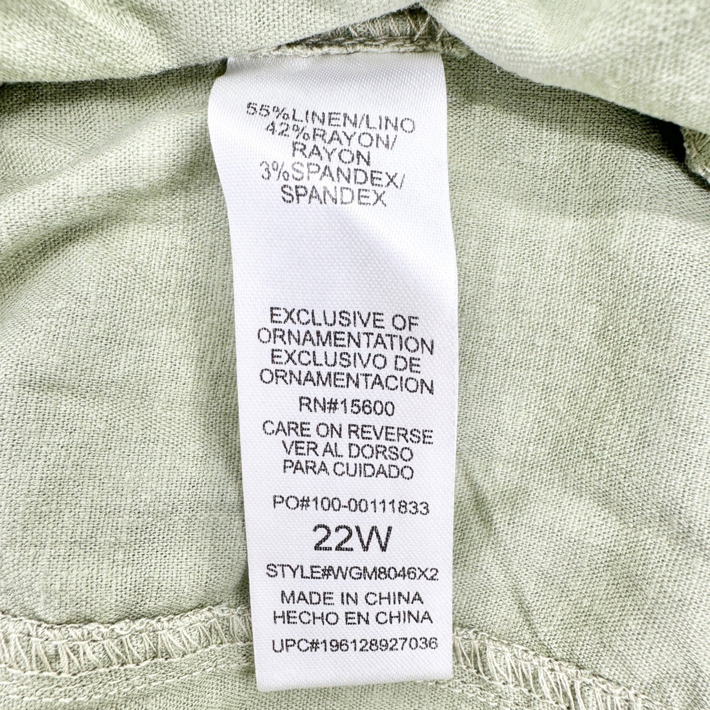 Democracy Belted Shorts Womens 22W High Rise Linen Blend Green Casual Summer
