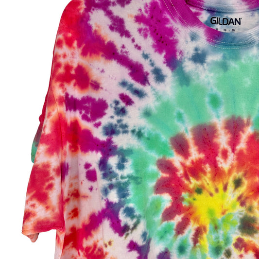 Gildan Tie-Dye T-Shirt XL Unisex Tagless SS Multi-Color Cotton