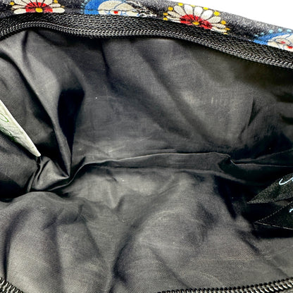 Vera Bradley Night Owl Make Up Bag 9 x 3.5 x 2 Black Blue Red EUC