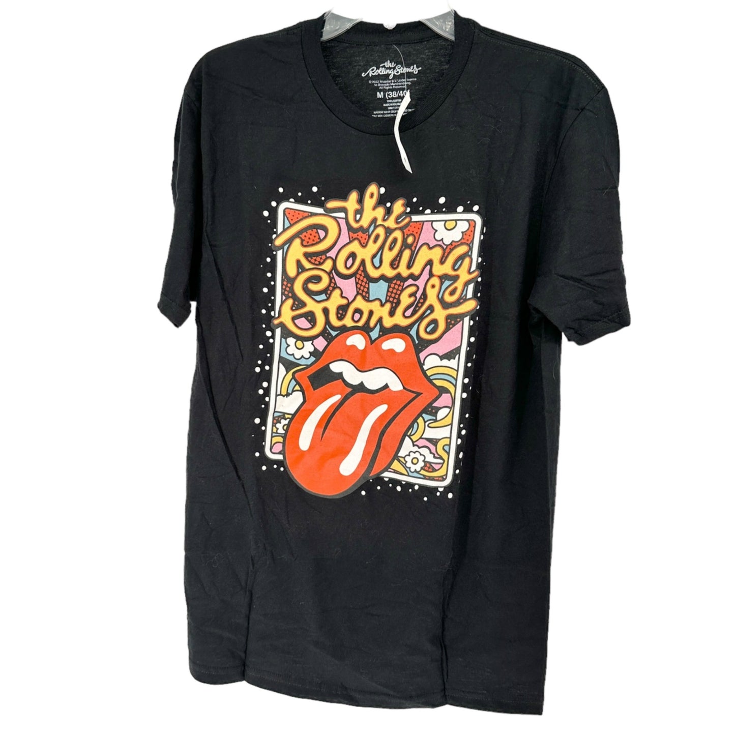 Rolling Stones Band T-Shirt Unisex M 38-40 Black Graphic Tee Cotton NWT